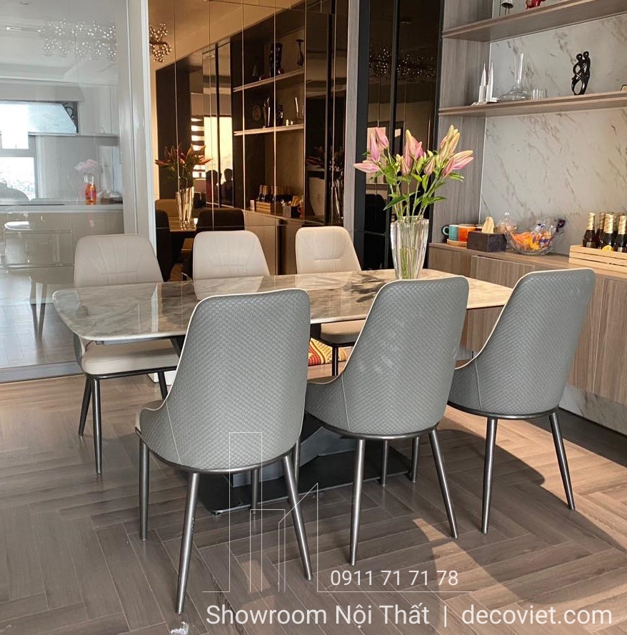 bàn ăn mặt đá 6 ghế giá rẻ