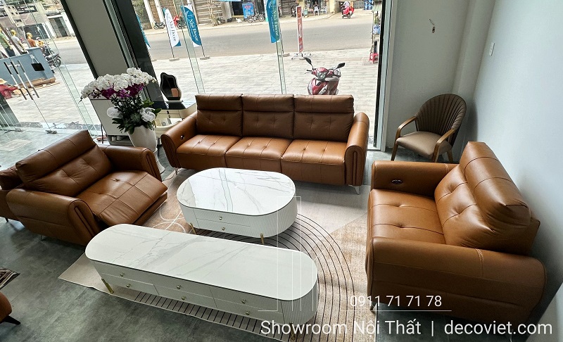 sofa da bò thật hiện đại