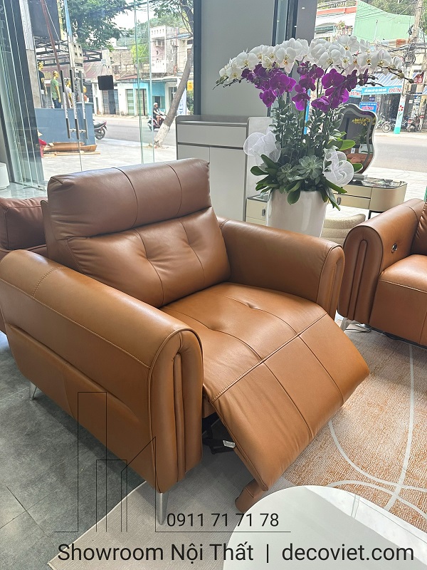 ghế sofa đơn chỉnh điện da bò