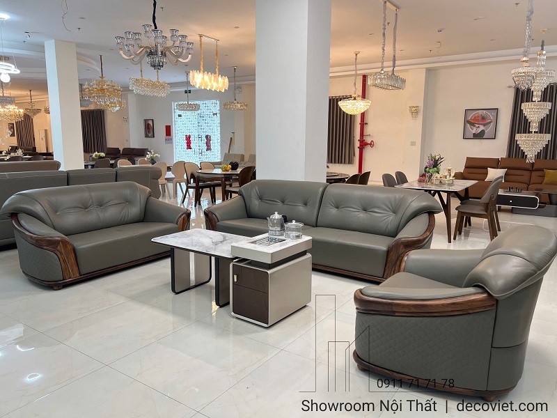 Sofa tân cổ điển 1050T khung gỗ tự nhiên, đệm êm ái