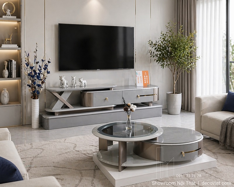 bộ kệ tivi bàn trà 119T sang trọng cho phòng khách đẹp