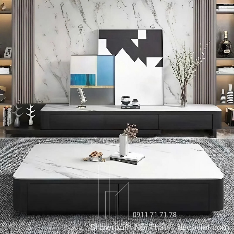 Combo kệ tivi mặt đá nhập khẩu 108T hiện đại cho phòng khách sang trọng