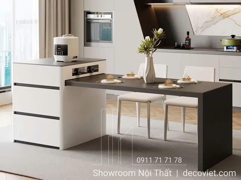 mẫu bàn đảo bếp thông minh