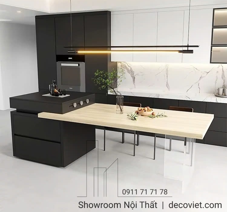 bàn ăn kết hợp bàn đảo