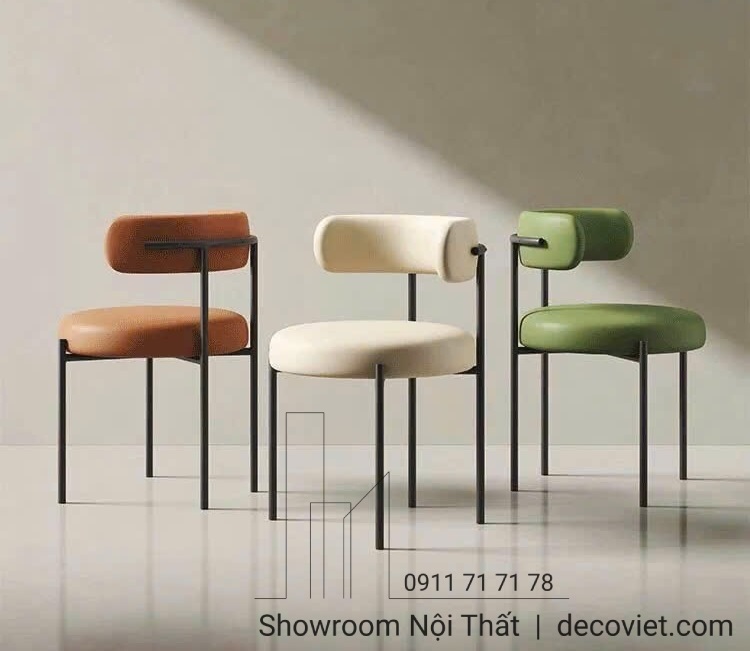 ghế ăn bọc da chân sắt hiện đại