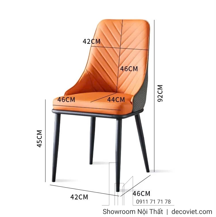 kích thước ghế ăn bọc da