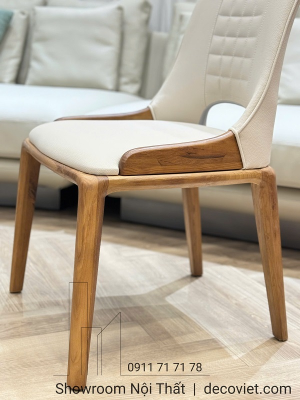 ghế ăn gỗ bọc da