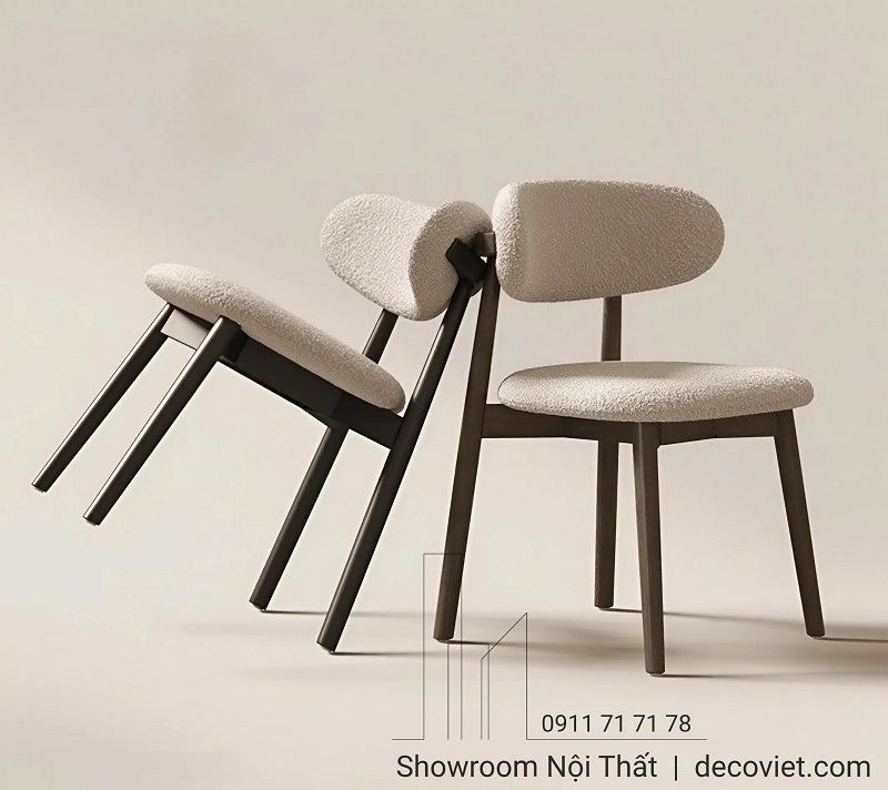mẫu ghế ăn gỗ tự nhiên bọc vải đẹp hiện đại