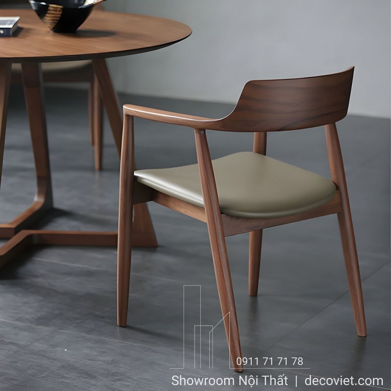 ghế ăn gỗ tay vịn chắc chắn ngồi thoải mái lâu