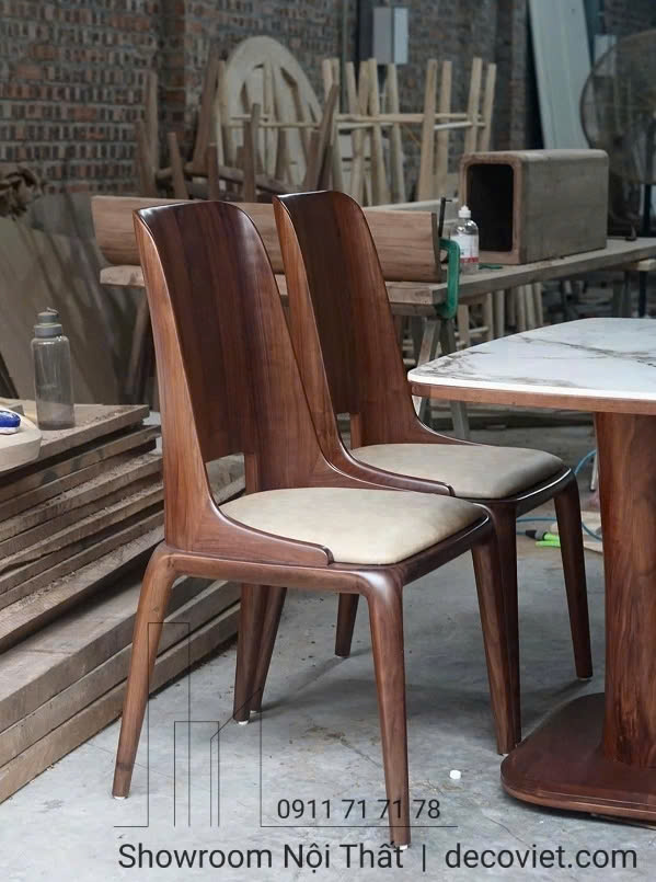 ghế ăn gỗ bọc da
