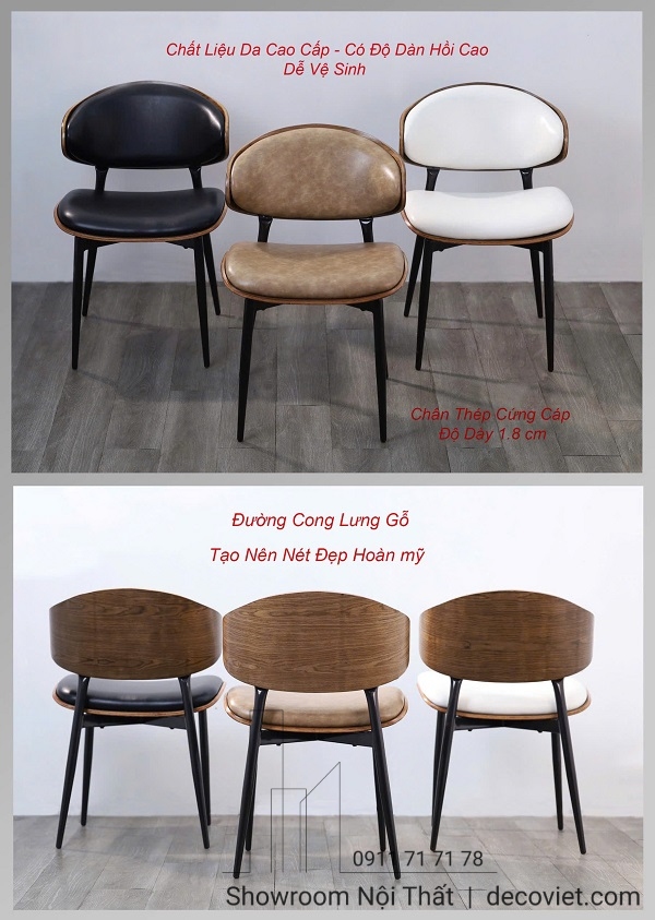 ghế ăn gỗ bọc da sang trọng