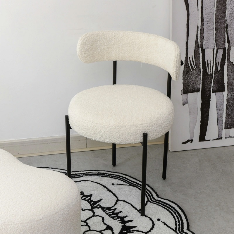 ghế ăn vải lông cừu