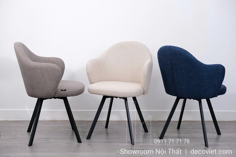 ghế ăn chân xoay 360 độ bọc vải phong cách Bắc Âu