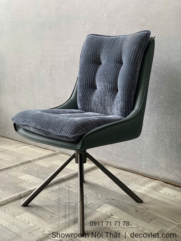 Ghế ăn xoay hiện đại 566S chân sắt bọc nệm nhung cao cấp
