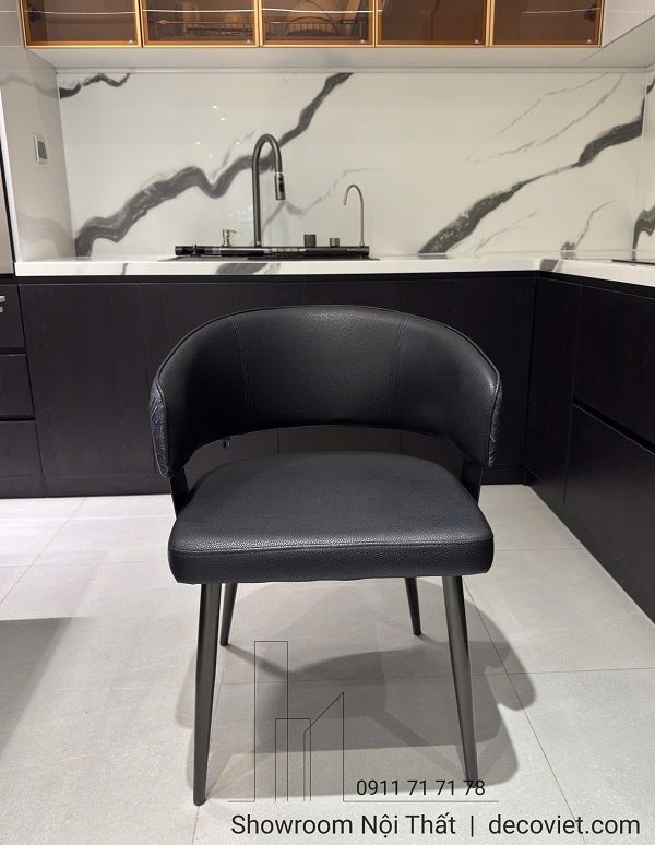 Ghế ăn hiện đại màu đen phối xám cho không gian bếp sang trọng