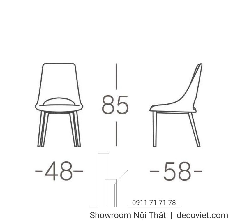 kích thước ghế bàn ăn