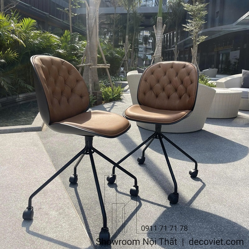 ghế ngồi cafe xoay 360 độ thiết kế công thái học