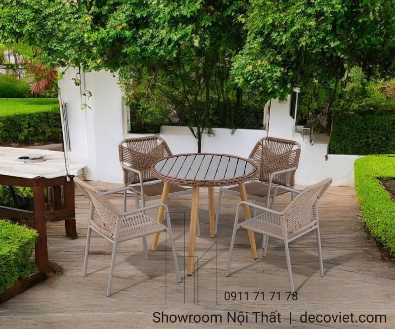 bộ bàn ghế cafe ngoài trời thiết kế hiện đại