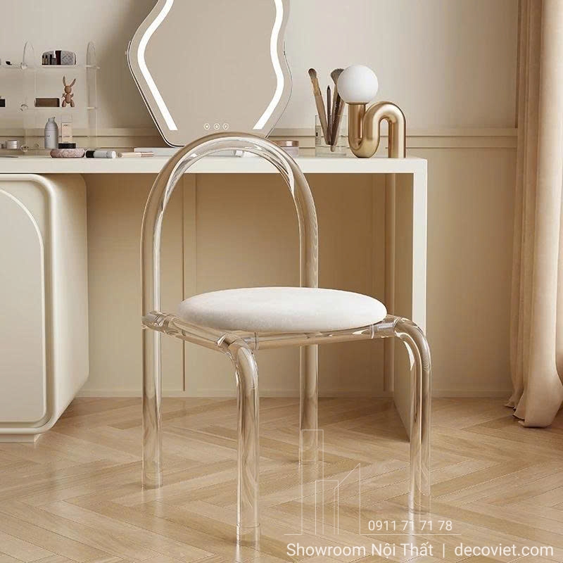 Ghế bàn trang điểm 1115S thiết kế trong suốt hiện đại tối giản