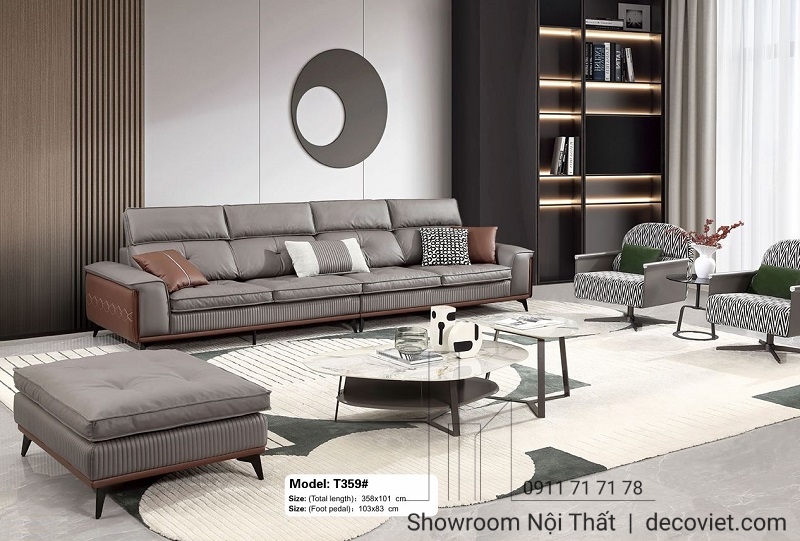 sofa băng 4 chỗ nhập khẩu thiết kế cho phòng khách