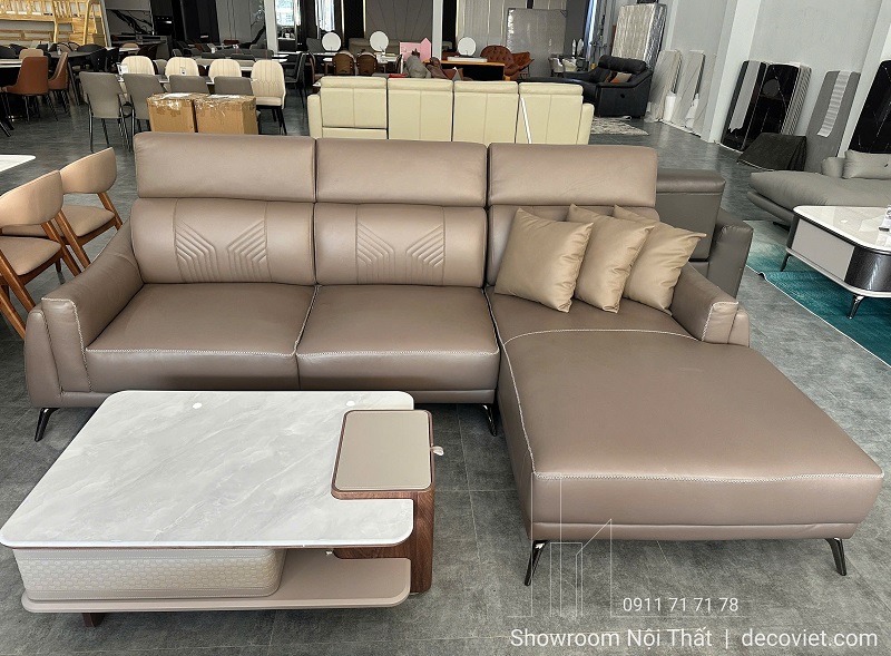 ghế sofa da bò thật 807T cao cấp cho phòng khách hiện đại