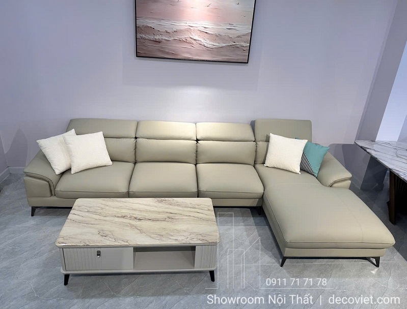ghế sofa da chữ L hiện đại