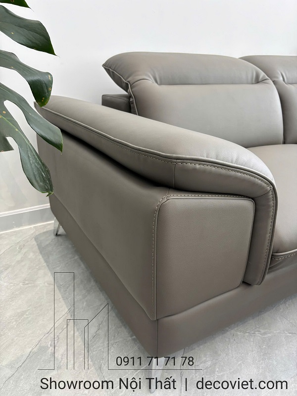 sofa da phòng khách thiết kế tinh tế, đệm ngồi êm