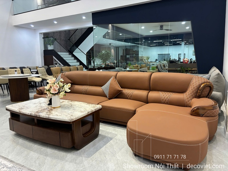 Sofa gỗ mun da bò thật nhập khẩu sang trọng, bền đẹp theo thời gian