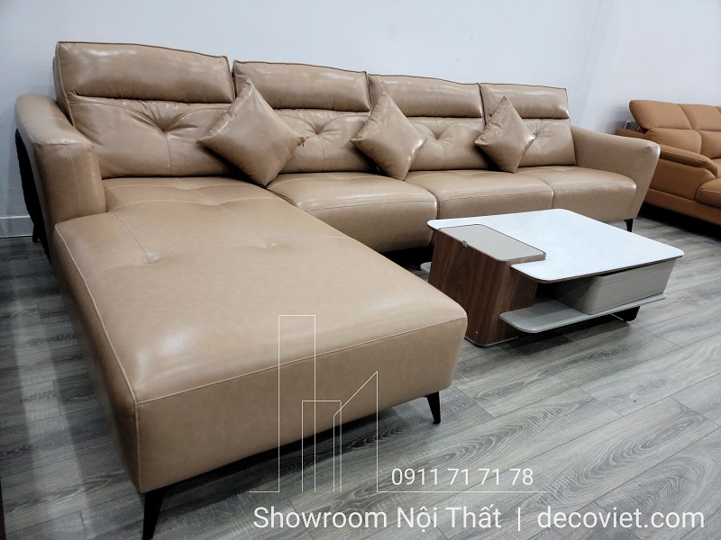 ghế sofa góc L bọc da giá tốt, sang trọng và bền bỉ