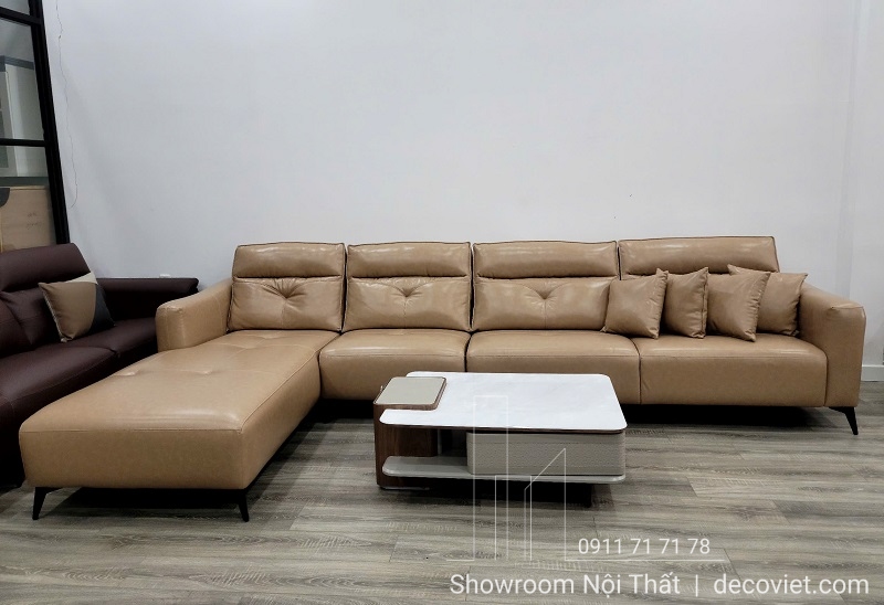 mẫu ghế sofa da cao cấp kiểu dáng chữ L hiện đại