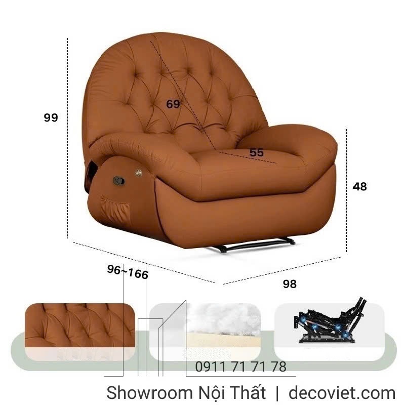 kích thước ghế thư giãn đọc sách