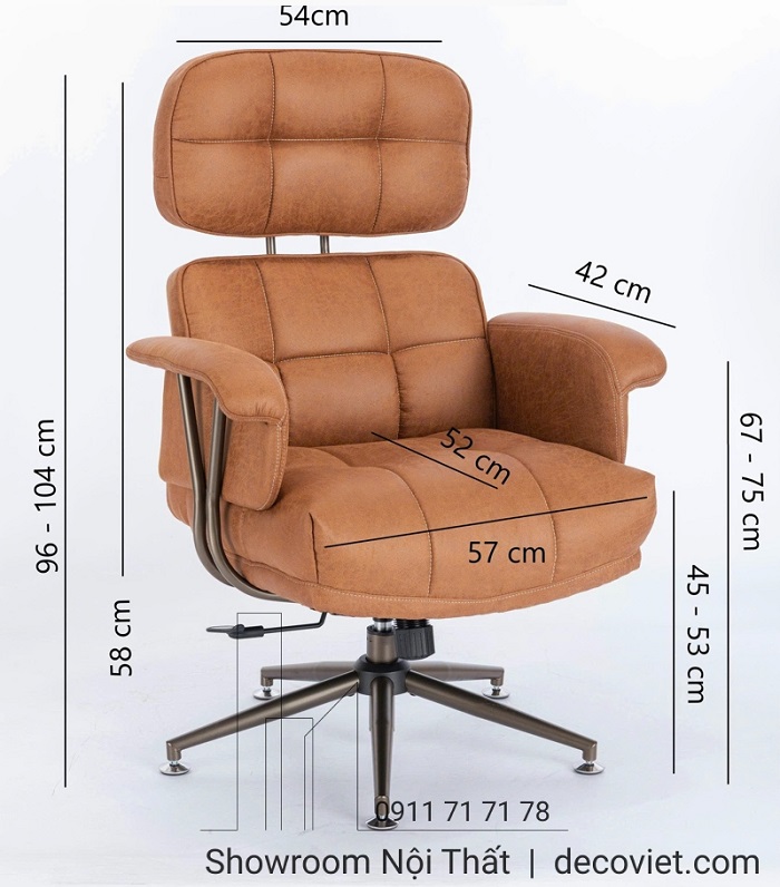 Cận cảnh phần tựa đầu êm ái của ghế làm việc cao cấp