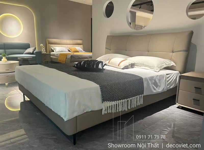 Giường ngủ bọc da cao cấp thiết kế tinh tế, sang trọng