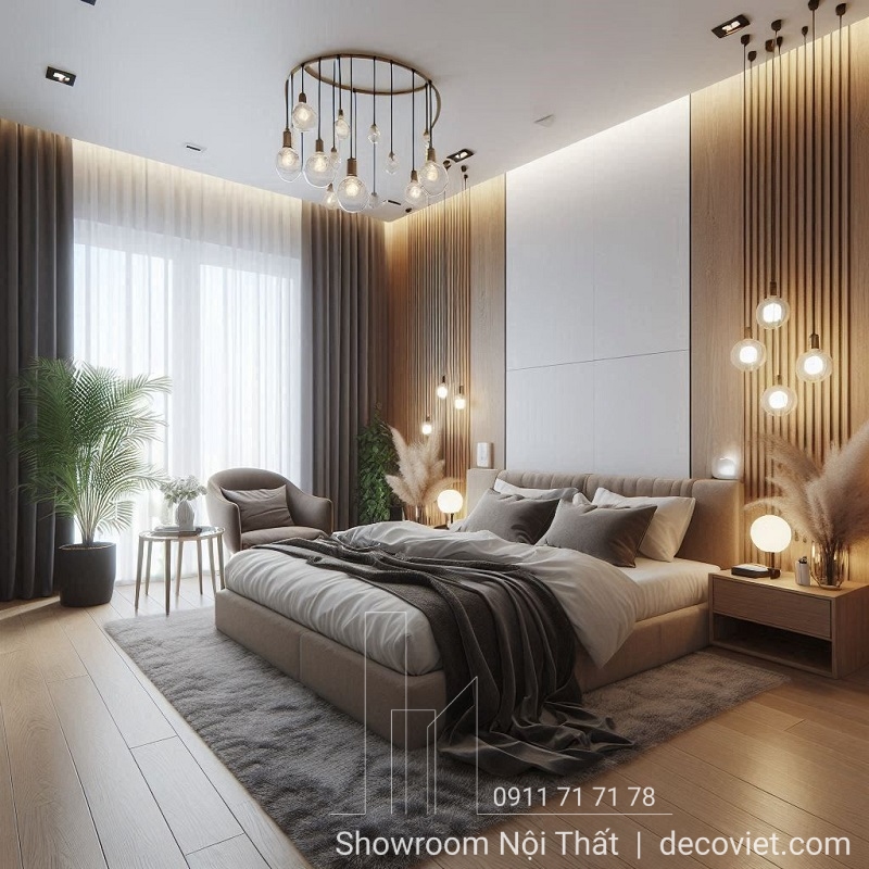 giường ngủ bọc vải hiện đại