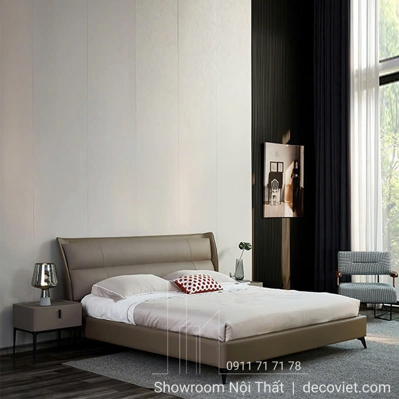 giường ngủ bọc da hiện đại