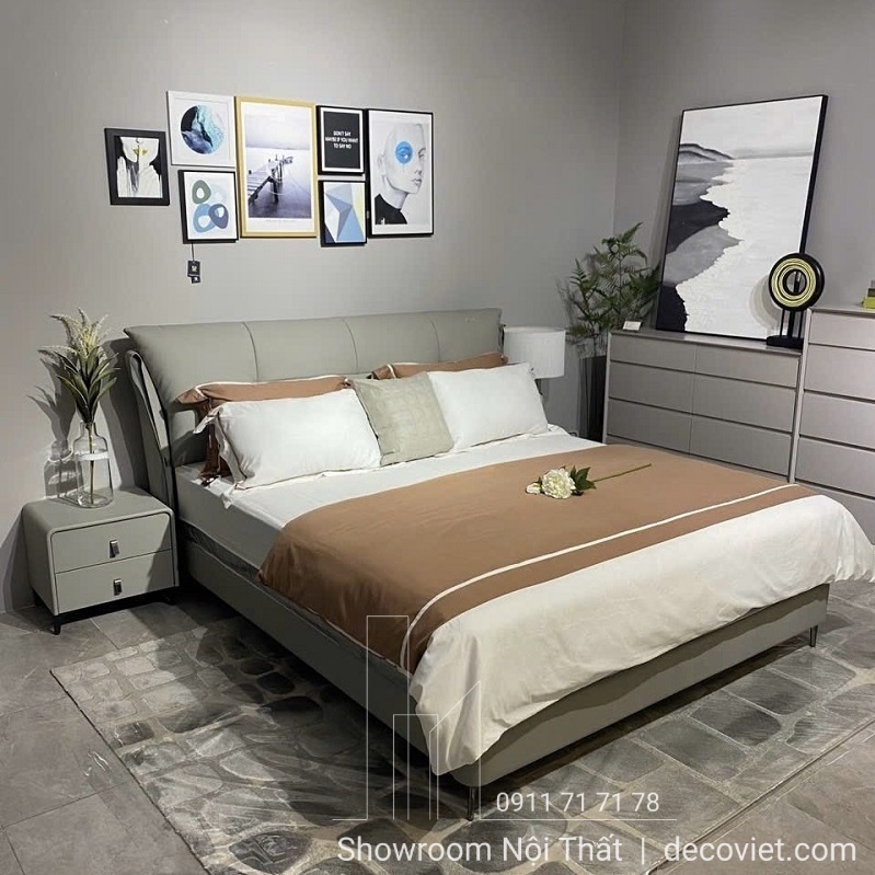 giường ngủ bọc da