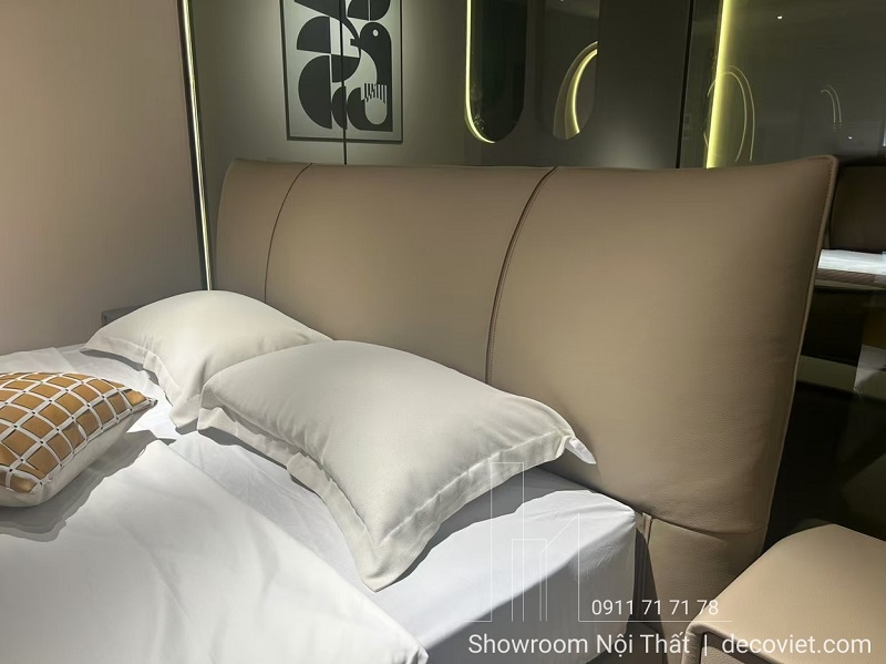 mẫu thiết kế đầu giường bọc da cao cấp