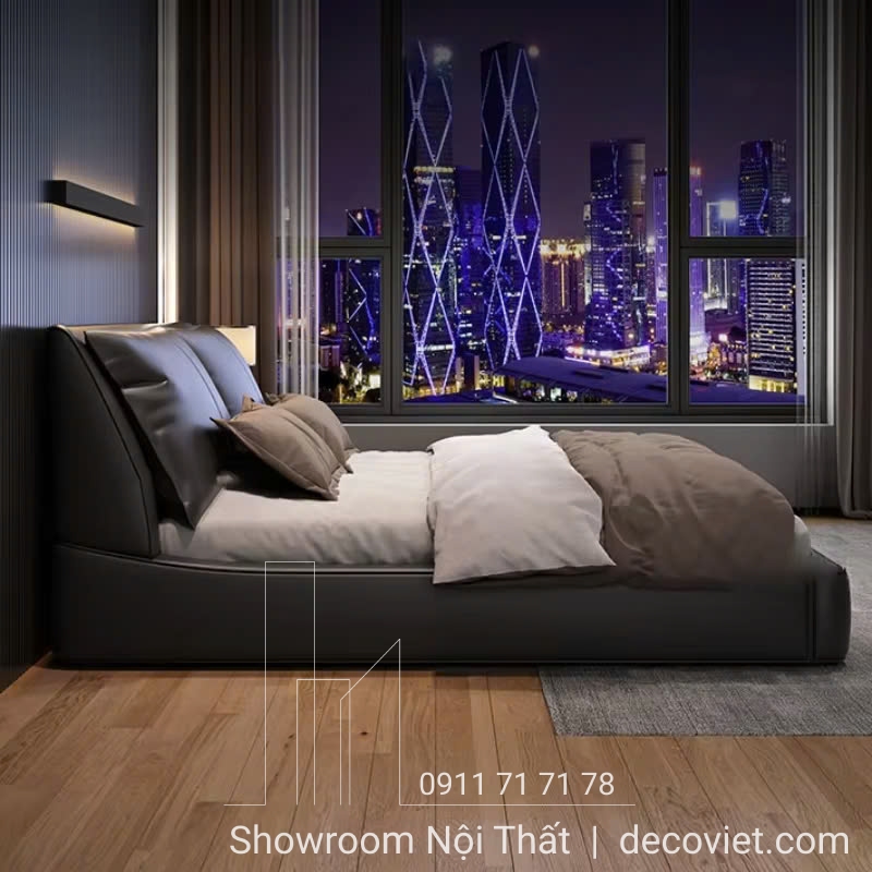 giường ngủ bọc da hiện đại