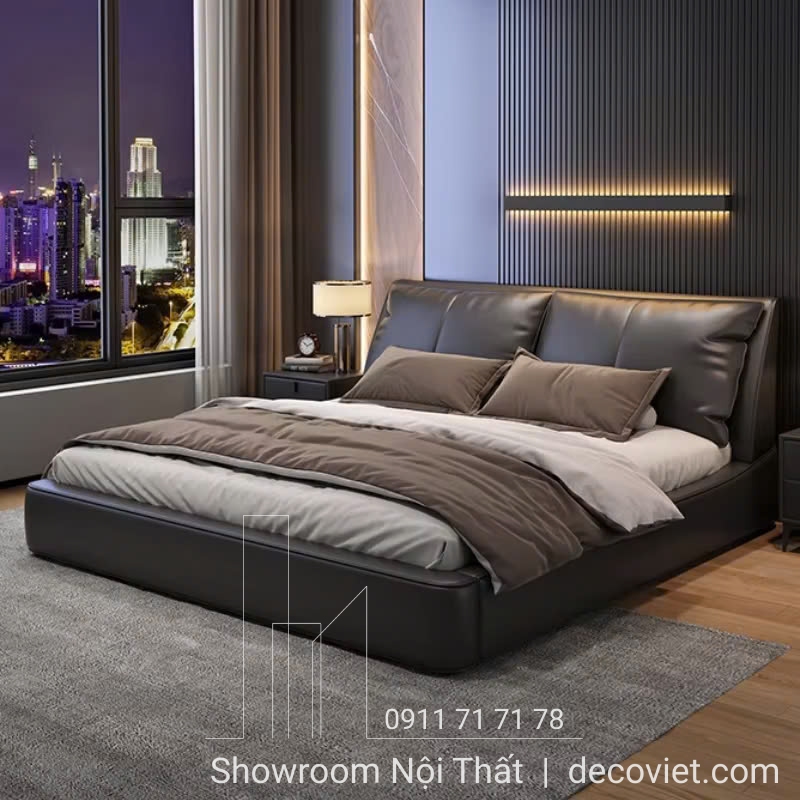 giường ngủ bọc da