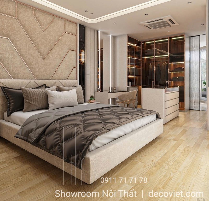 giường bọc vải hiện đại