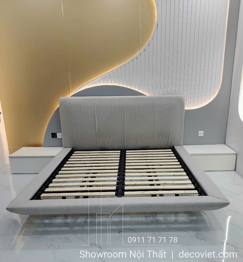 Giường ngủ bọc vải đầu giường nệm mềm mại