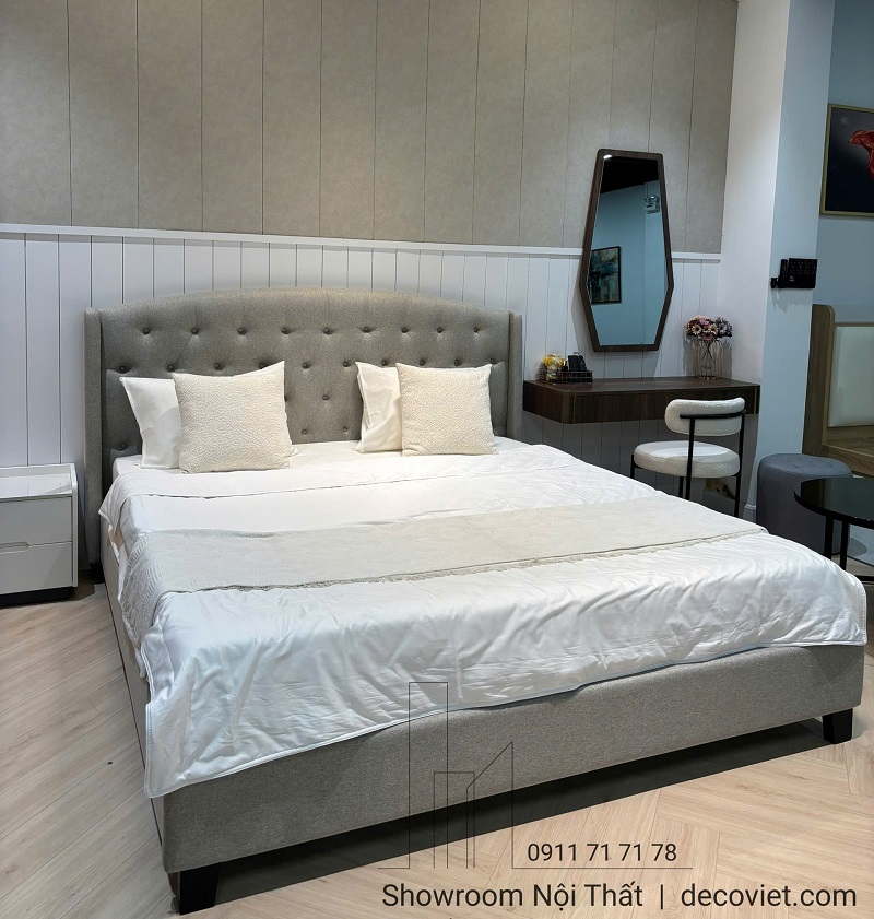 Đầu giường bọc nệm bo cong mềm mại tinh tế mẫu 148T