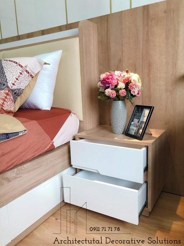 Mẫu giường hộc kéo 25T DecoViet phù hợp nội thất phòng ngủ trẻ trung