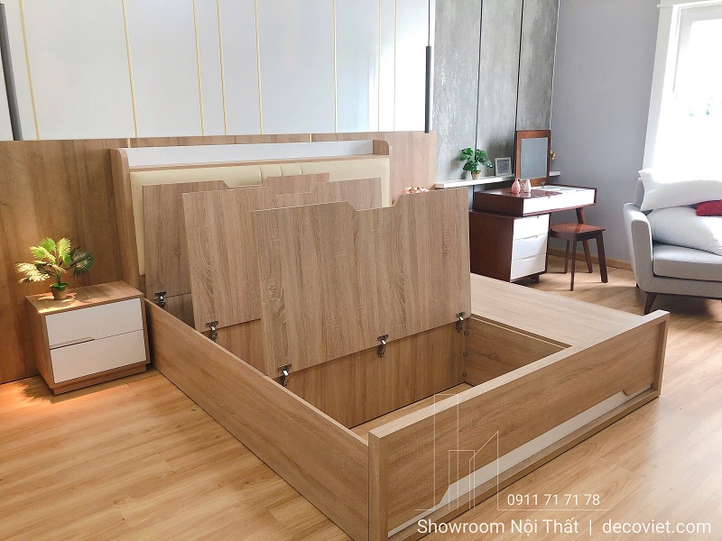 Giường ngủ có hộc kéo DecoViet sản xuất theo tiêu chuẩn cao cấp