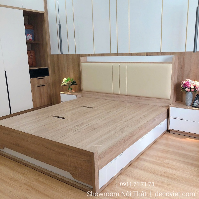 Giường hộc kéo thông minh giúp lưu trữ chăn ga gối gọn gàng