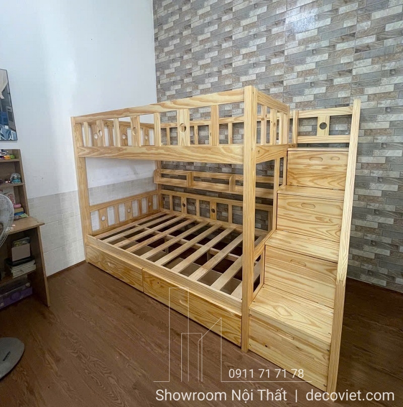 Giường Tầng Gỗ Giá Rẻ 437T bền đẹp, giá thành hợp lý