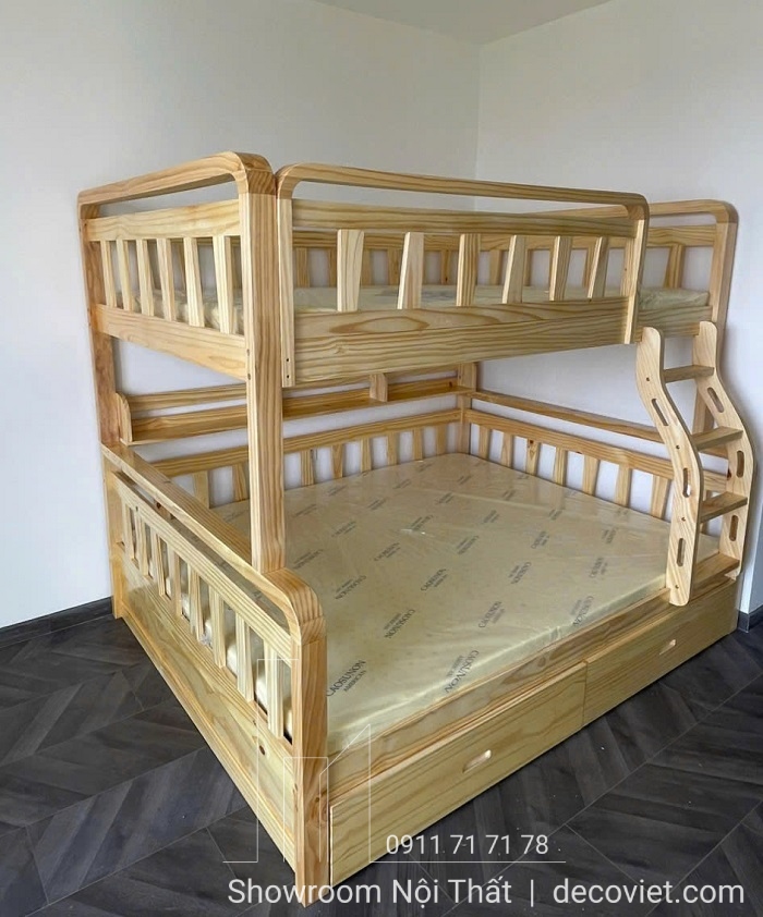 Giường tầng 1m8 cho người lớn giúp tối ưu hóa không gian sống gia đình đông người.