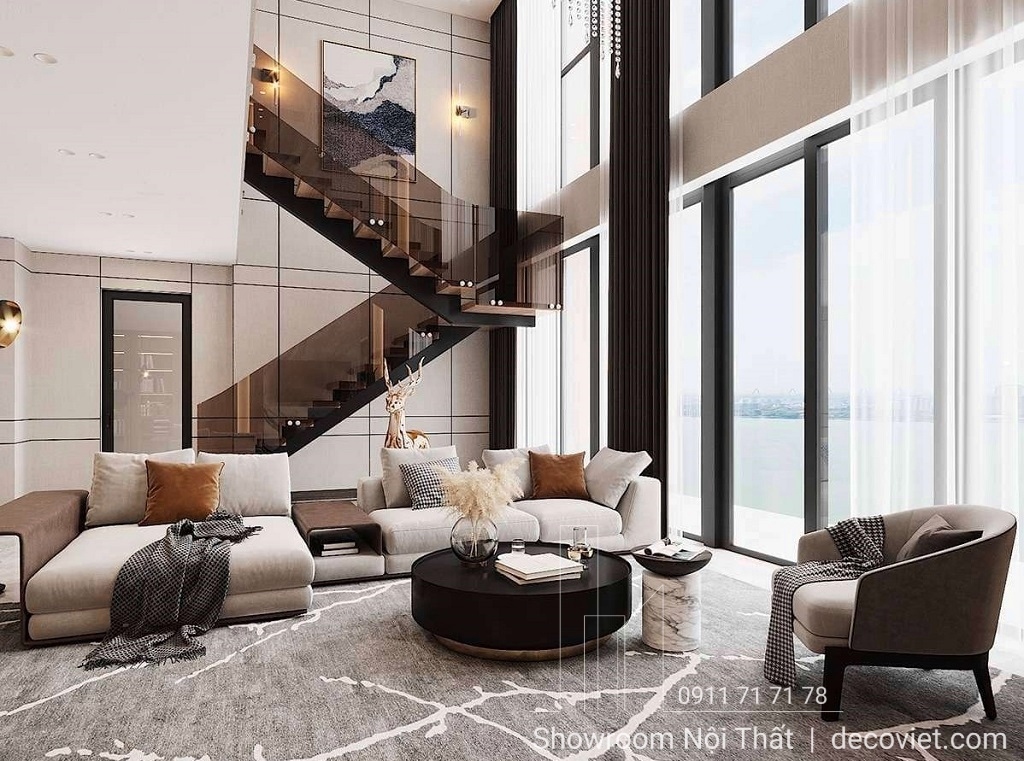 hoàn thiện nội thất phòng khách nhà phố lavida vũng tàu