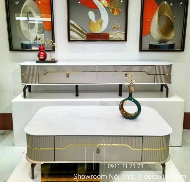 combo kệ tivi bàn trà mặt đá