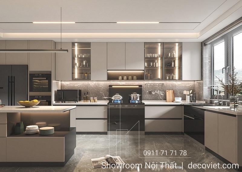 tủ bếp gỗ công nghiệp